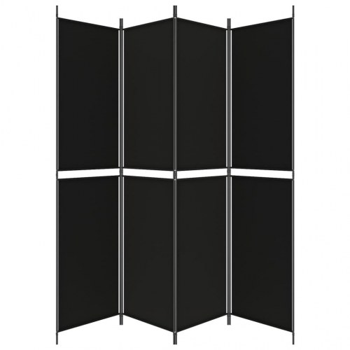4-panels rumdeler i stof - 200 × 220 cm, sort