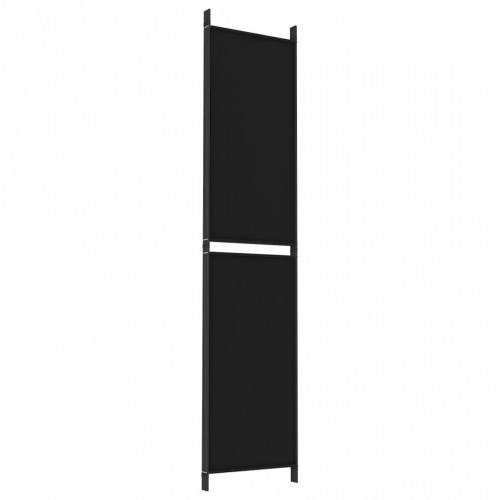 4-panels rumdeler i stof - 200 × 220 cm, sort