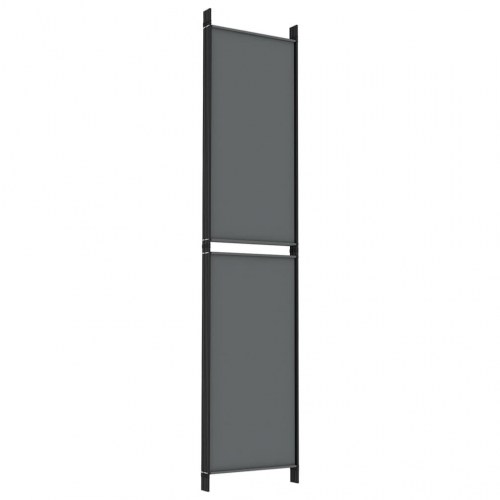 5-panels rumdeler i stof - 250 × 220 cm, antracitgrå
