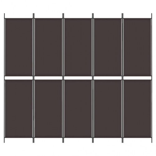6-panels rumdeler i stof - 300 × 220 cm, brun