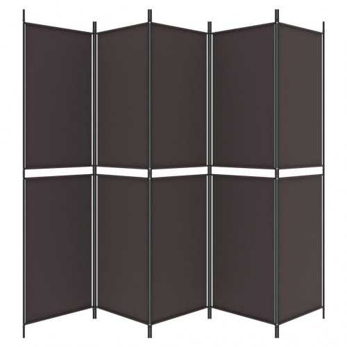 6-panels rumdeler i stof - 300 × 220 cm, brun