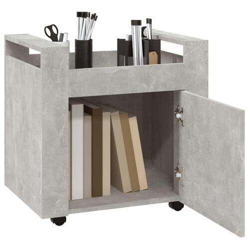 Kontorvogn 60x45x60 cm konstrueret træ betongrå