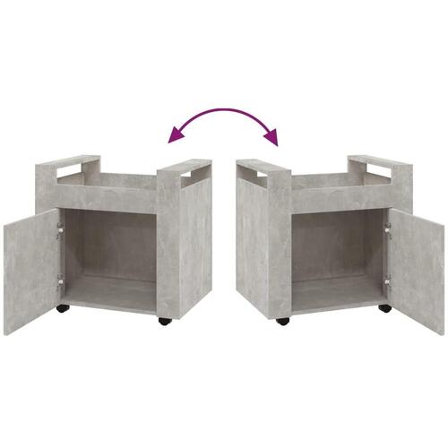 Kontorvogn 60x45x60 cm konstrueret træ betongrå