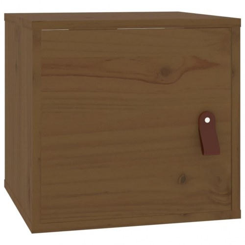 Vægskabe 2 stk. 31,5×30×30 cm i massivt fyrretræ - gyldenbrun