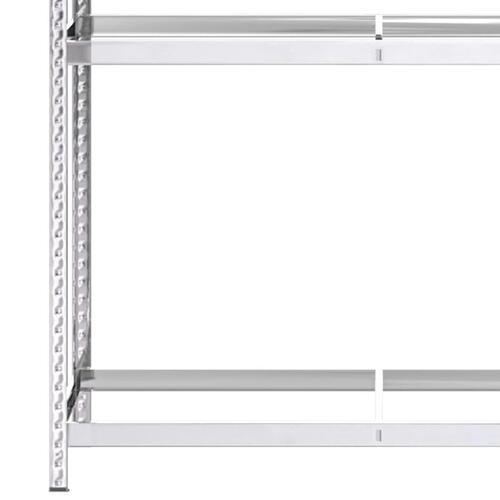 Dækreoler 2 stk. med 2 hylder 110x40x180 cm stål sølvfarvet