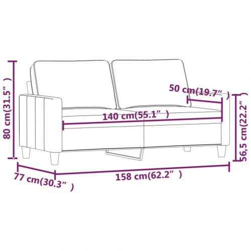 2-personers sofa 140 cm stof mørkegrå