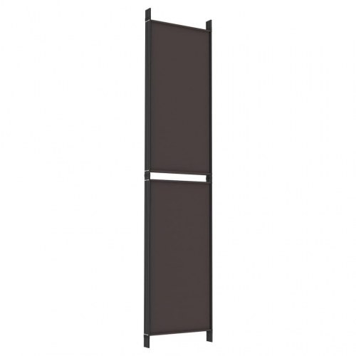 Rumdeler med 5 paneler i stof - brun, 250 × 220 cm