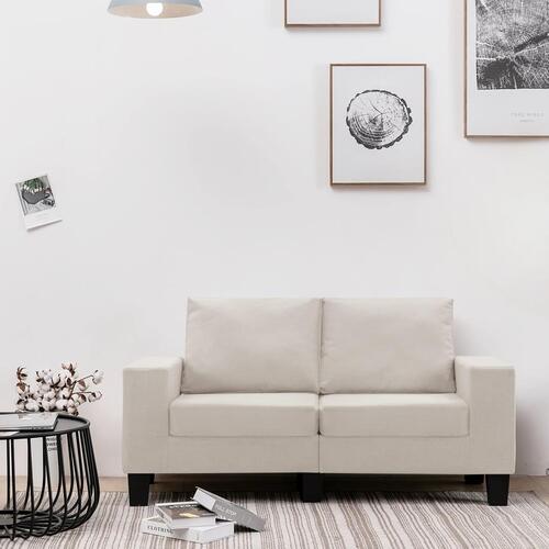 2-personers sofa stof cremefarvet