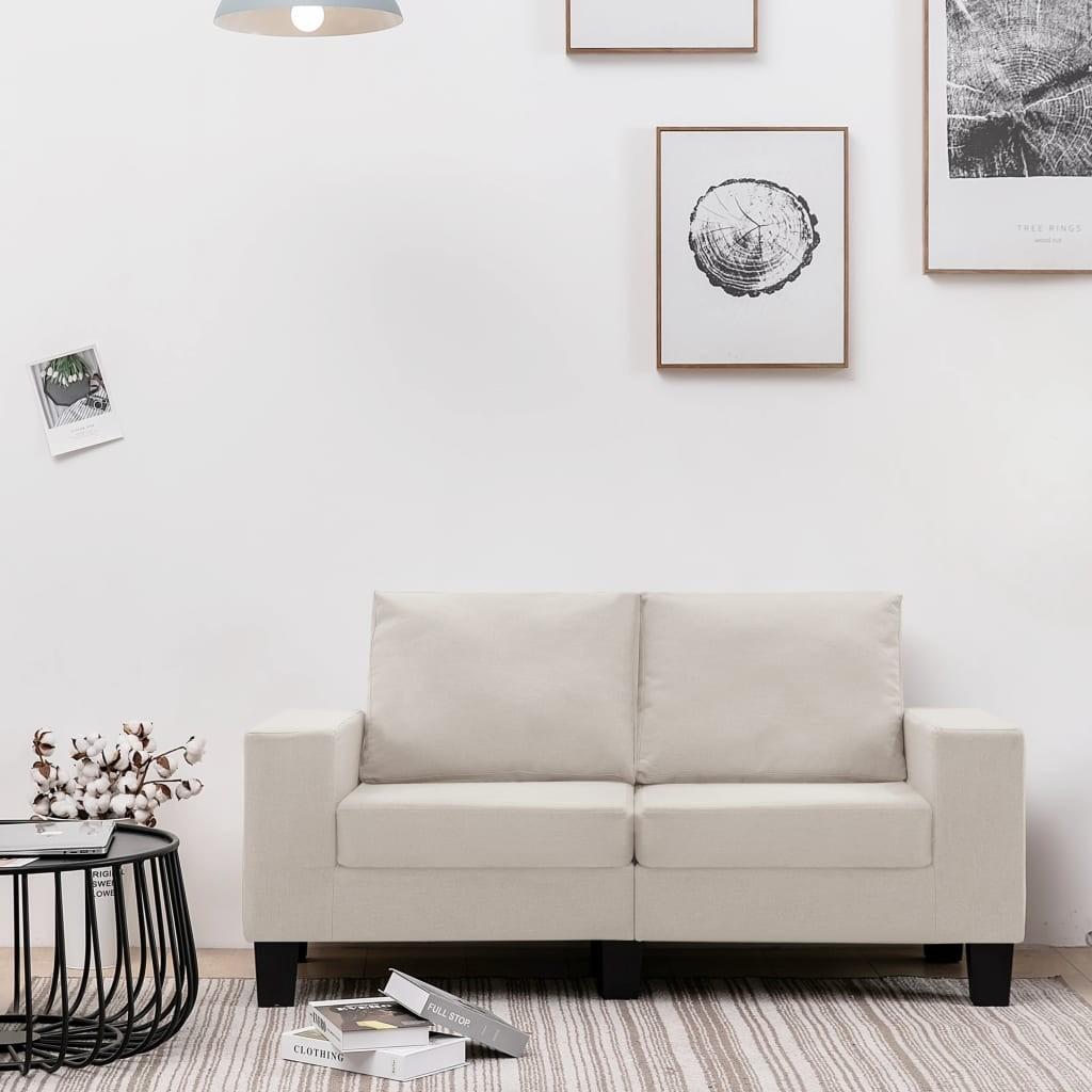 2-personers sofa stof cremefarvet