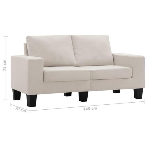 2-personers sofa stof cremefarvet