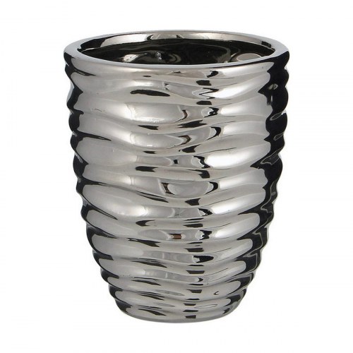 Mica Decorations urtepotte i keramik - sølvfarvet (sæt á 2)