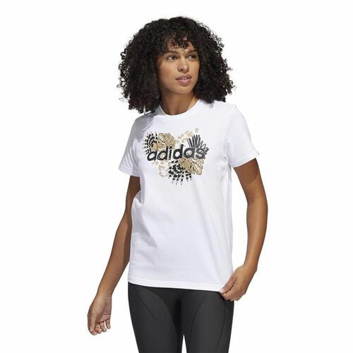 Langærmet T-shirt til Kvinder Adidas Print Graphic Hvid XS