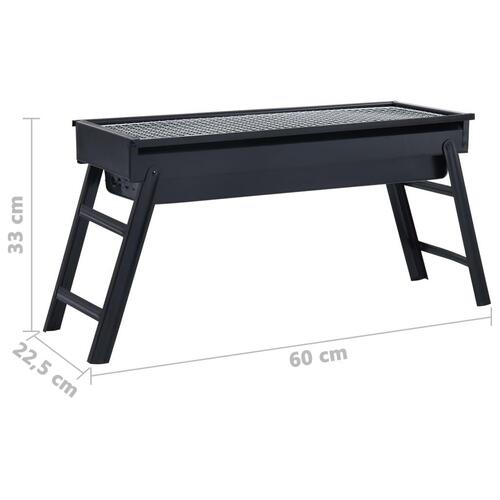 Bærbar campinggrill 60x22,5x33 cm stål