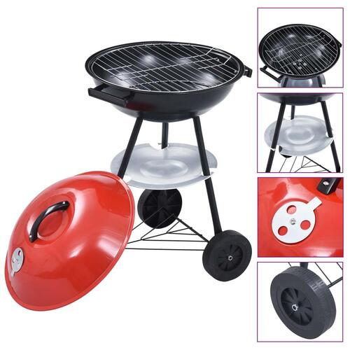 Transportabel kulgrill med hjul XXL 44 cm