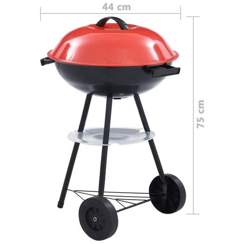 Transportabel kulgrill med hjul XXL 44 cm
