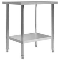 Arbejdsbord til køkken 80x60x85 cm rustfrit stål