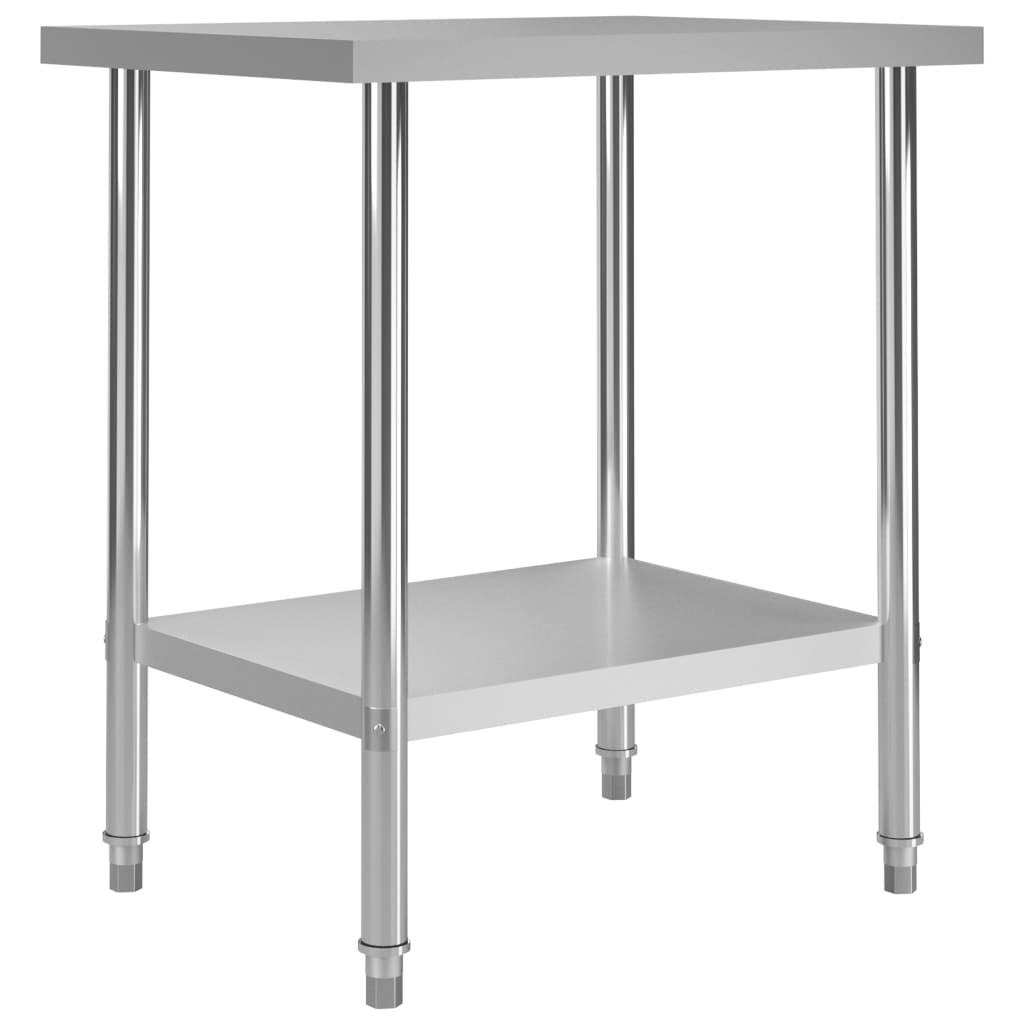 Arbejdsbord til køkken 80x60x85 cm rustfrit stål