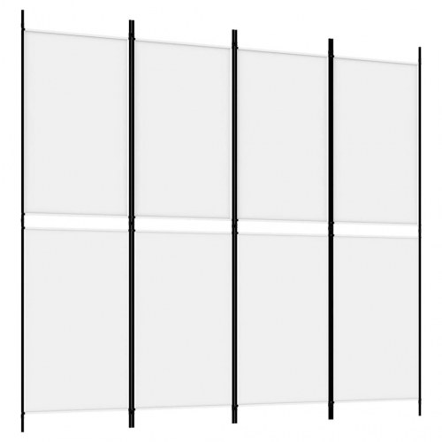 4-panels rumdeler i stof - hvid, 200 × 180 cm