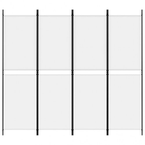 4-panels rumdeler i stof - hvid, 200 × 180 cm
