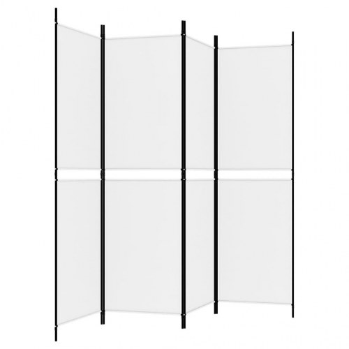 4-panels rumdeler i stof - hvid, 200 × 180 cm