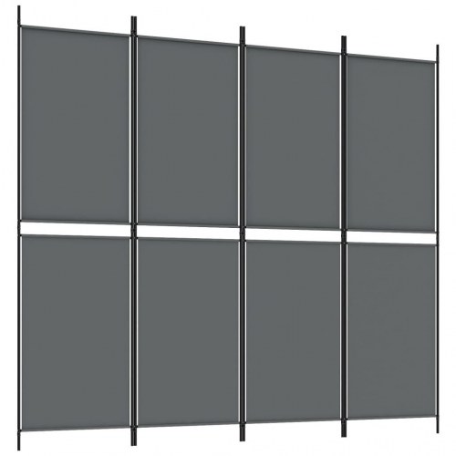 4-panels rumdeler i stof - 200 × 180 cm, antracitgrå