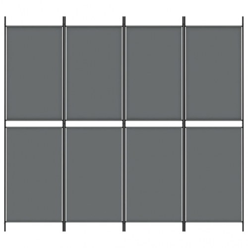 4-panels rumdeler i stof - 200 × 180 cm, antracitgrå