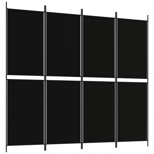 4-panels rumdeler i stof - 200 × 180 cm, sort