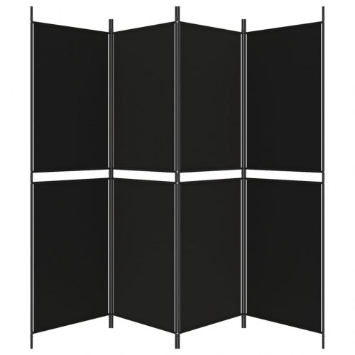 4-panels rumdeler i stof - 200 × 180 cm, sort