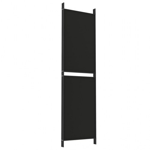 4-panels rumdeler i stof - 200 × 180 cm, sort