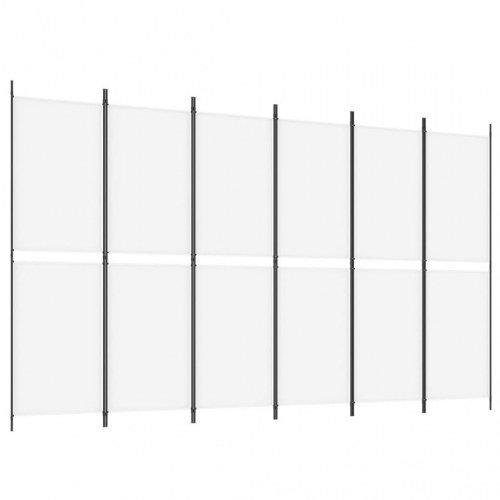6-panels rumdeler i stof - 300 × 180 cm, hvid