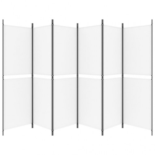 6-panels rumdeler i stof - 300 × 180 cm, hvid