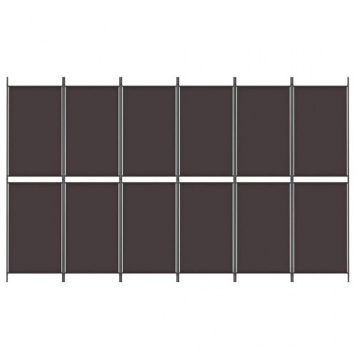 6-panels rumdeler 300x180 cm stof brun