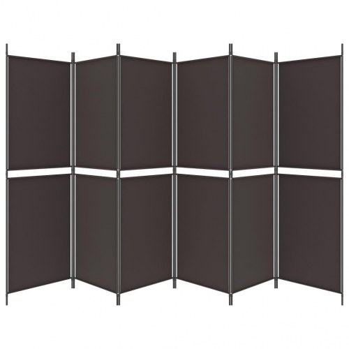 6-panels rumdeler 300x180 cm stof brun
