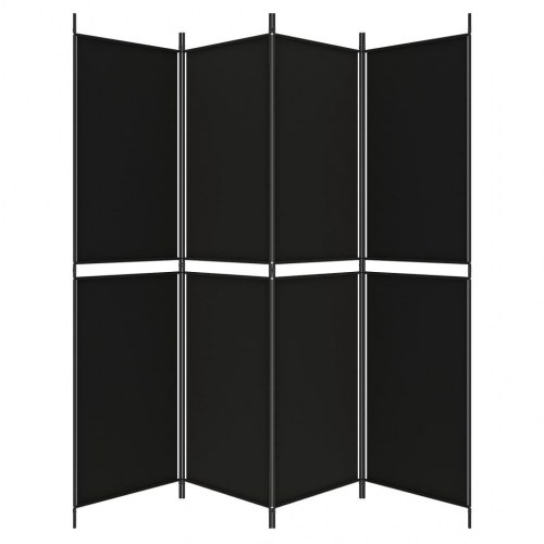 4-panels rumdeler i stof - 200 × 200 cm, sort