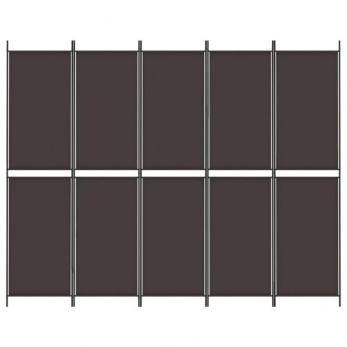 5-panels rumdeler 250x200 cm stof brun