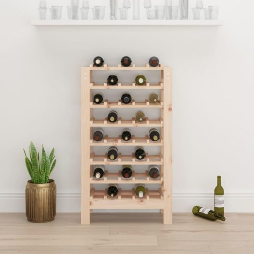 Vinreol i massivt fyrretræ - 61,5 × 30 × 107,5 cm, plads til 40 flasker