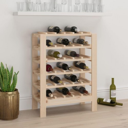 Vinreol i massivt fyrretræ - 61,5 × 30 × 82 cm, plads til 30 flasker