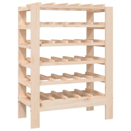 Vinreol i massivt fyrretræ - 61,5 × 30 × 82 cm, plads til 30 flasker