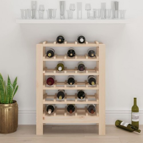 Vinreol i massivt fyrretræ - 61,5 × 30 × 82 cm, plads til 30 flasker