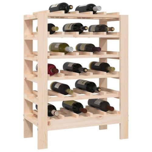 Vinreol i massivt fyrretræ - 61,5 × 30 × 82 cm, plads til 30 flasker