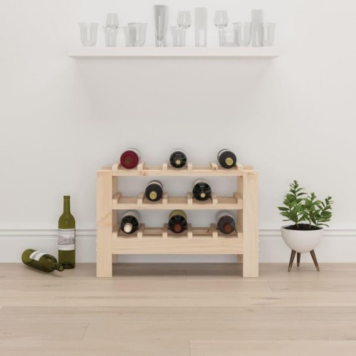 Vinreol i massivt fyrretræ - 61,5 × 30 × 42 cm, plads til 15 flasker