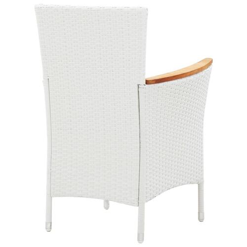 Udendørs spisebordssæt 5 dele polyrattan hvid