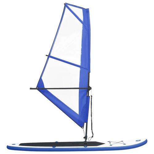 Oppusteligt paddleboard med sejl blå og hvid