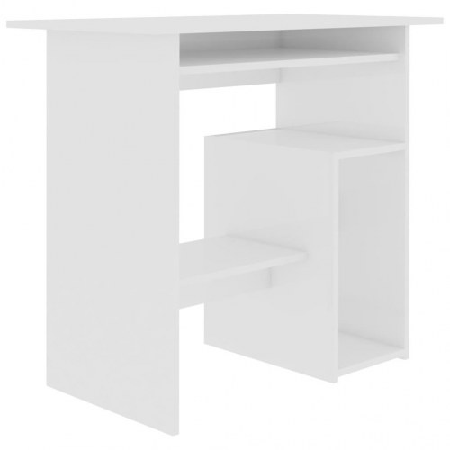 Skrivebord 80x45x74 cm konstrueret træ hvid højglans
