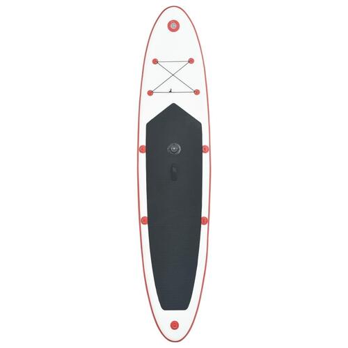 Oppusteligt paddleboard med sejl rød og hvid