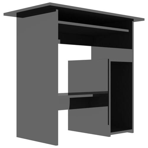 Skrivebord 80 x 45 x 74 cm spånplade sort højglans