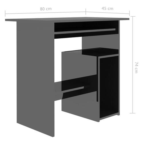 Skrivebord 80 x 45 x 74 cm spånplade sort højglans