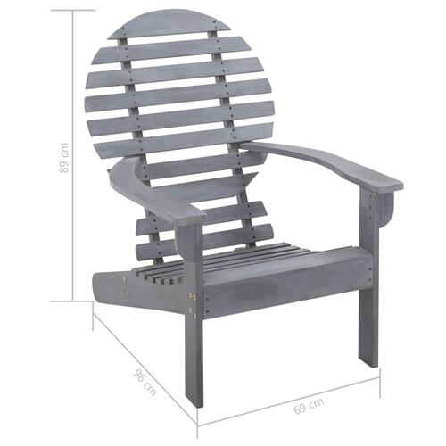 Adirondack-stol massivt akacietræ grå