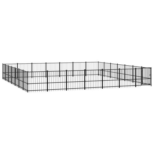 Udendørs hundebur 46,1 m² stål