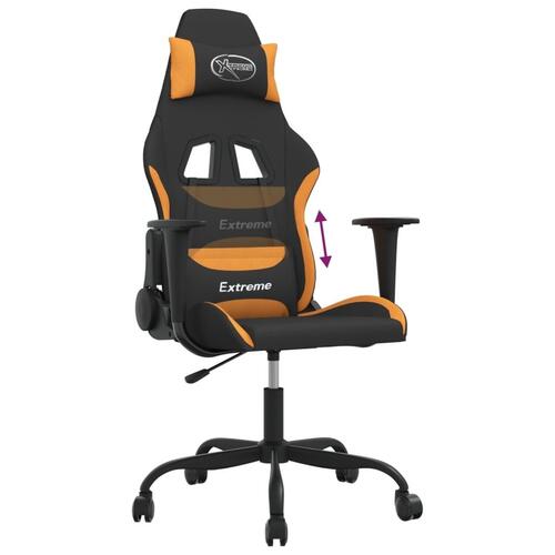 Gamingstol stof sort og orange